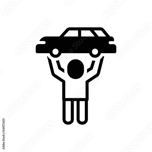 Black solid icon for incredible