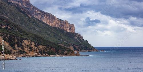 Rocky Coast by the Sea. Sardinia, Italy. Nature Background.