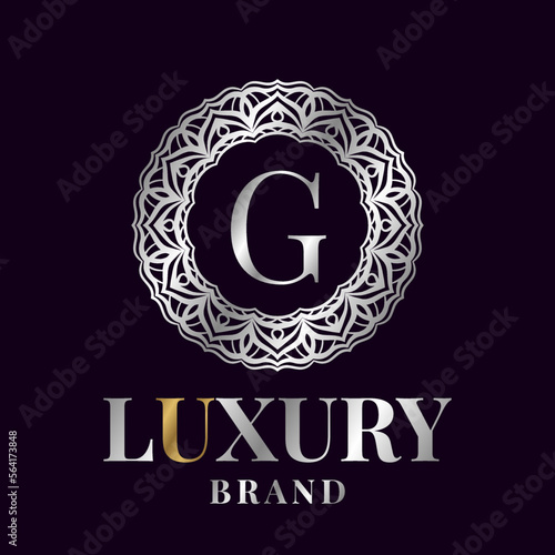 letter G luxury initial circle vector logo design