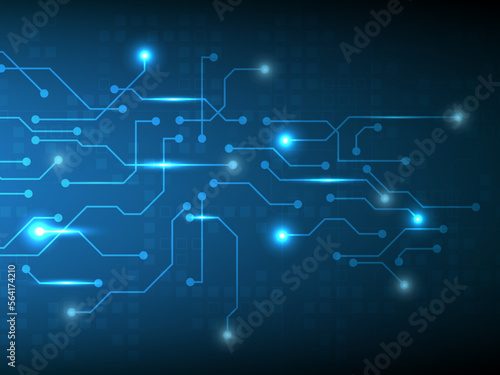 Blue Futuristic Circuit Abstract technology background Hi-tech system concept vector illustration
