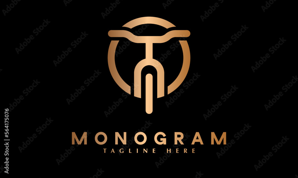 Bicycle logo abstract monogram vector template