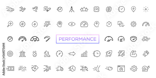 Performance line icons. Editable stroke. Pixel perfect.
