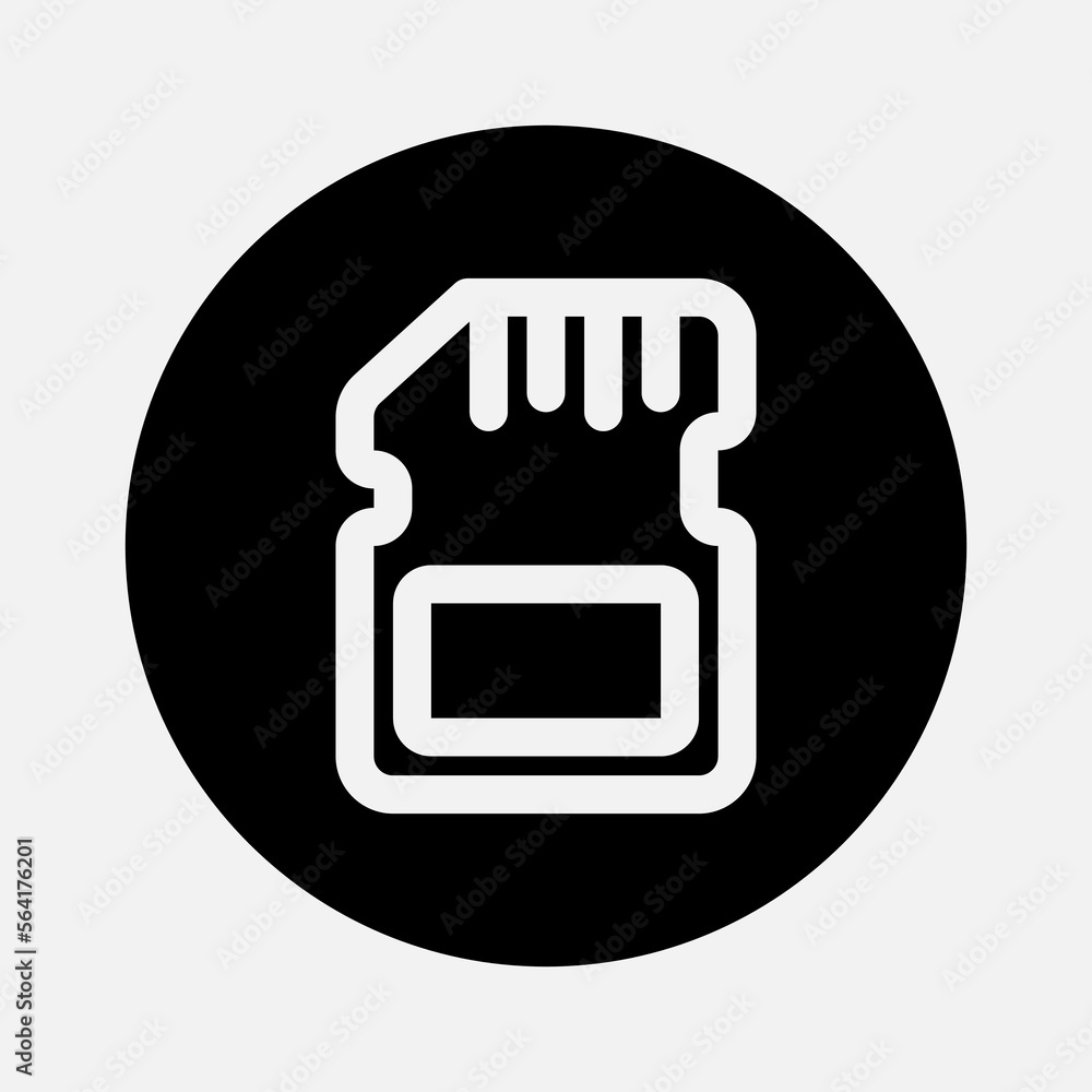 Memory card. icon in solid style about camera, use for website mobile app presentation Memory card. icon in solid style about camera, use for website mobile app presentation