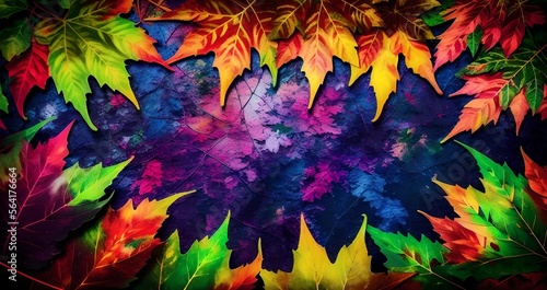colorful leaves paint backg...