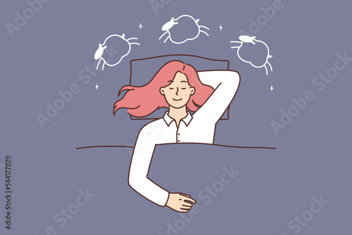 Sleeping woman vector illustration