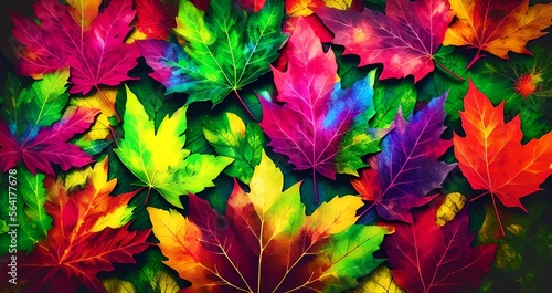 colorful leaves paint backg...