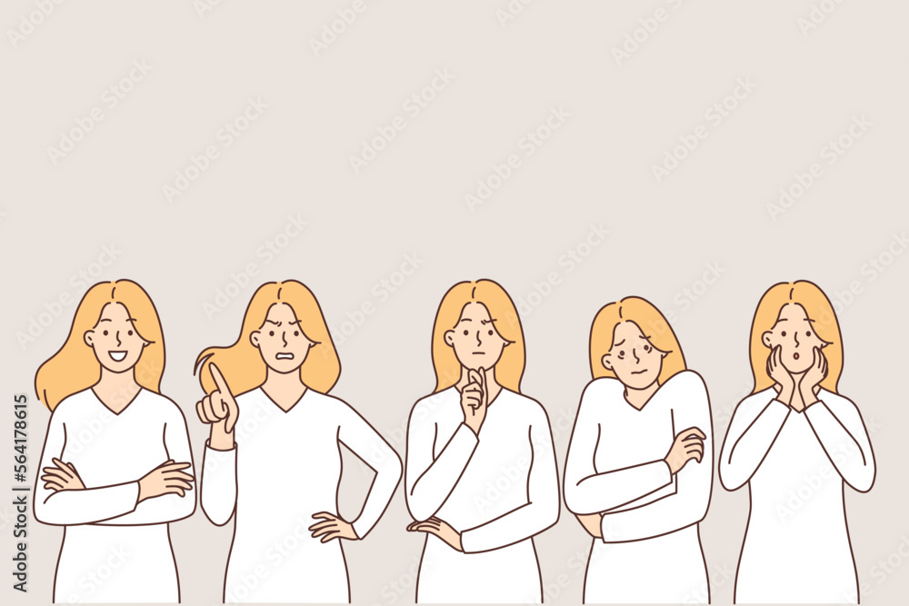 Business woman in different emotions and expressions Business woman in different emotions and expressions