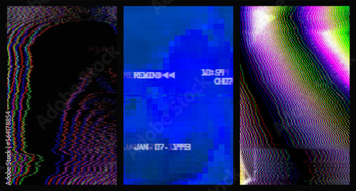 distorted rgb glitch, screen error, retro crt tv, scanlines background texture vector collection photo