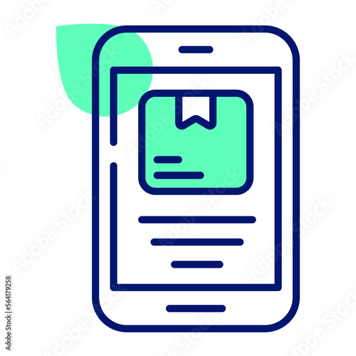 Package box insider the mobile denoging delivery status vector