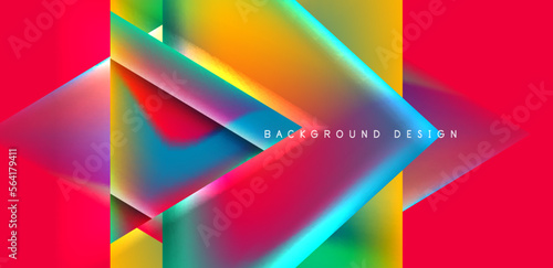 Futuristic triangle vector abstract background with colorful fluid gradients