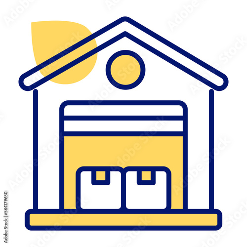 Warehouse having cardboards concept of store room vector