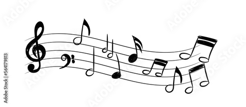 Musical note design element. Isolated vector illustration.