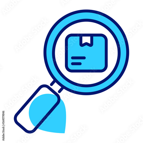 Package under magnifier concept of delivery tracking vector