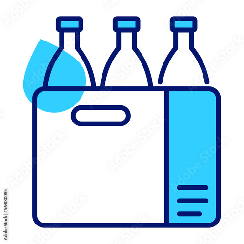 An amazing vector icon of bottle crate in editable style