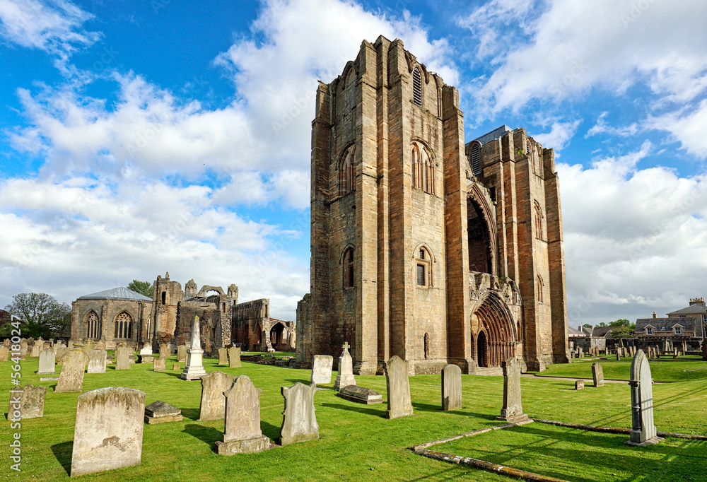 Fototapeta premium Elgin Cathedral in the north east of Scotland is a majestic ruin dating back to the 13th century with a dramatic history, the Lantern of the North.