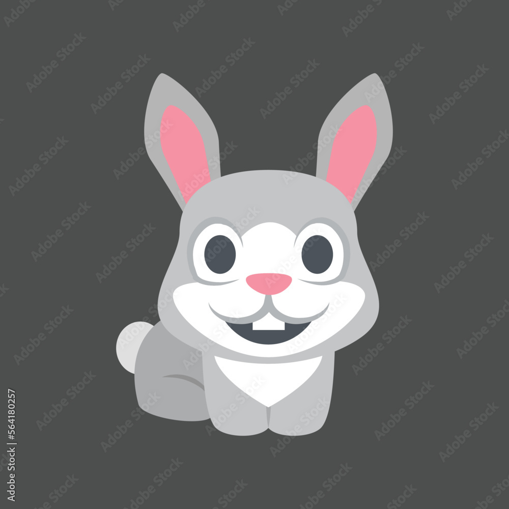Obraz premium Rabbit vector icon. Isolated spring, Easter, magic, bunny ears, rabbit-based character sign design.
