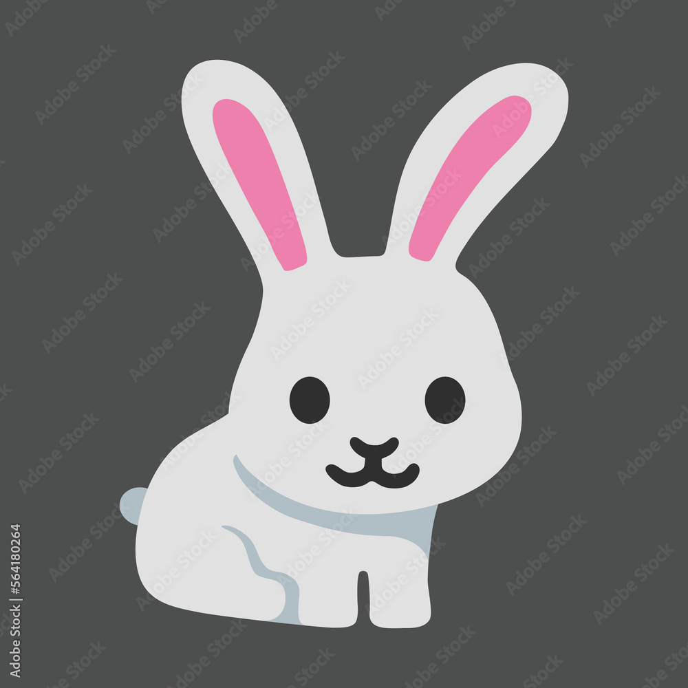 Fototapeta premium Rabbit vector icon. Isolated spring, Easter, magic, bunny ears, rabbit-based character sign design.