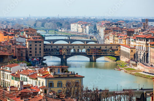 Bridge of Ponte Vecchio on the river Arno - Florence, Italy