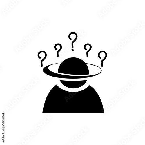 Questions mark over head depicting confusion thoughtful uncertain etc. Vector design.