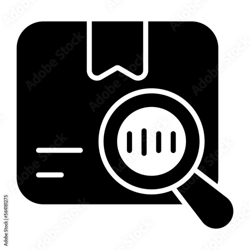 Package under magnifying glass concept of parcel tracking