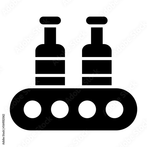 Conveyor belt showing concept of machinery vector icon