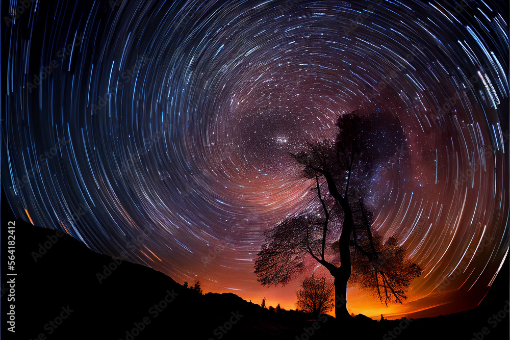 Fototapeta premium Astrophotography, Long exposure, sky, stars