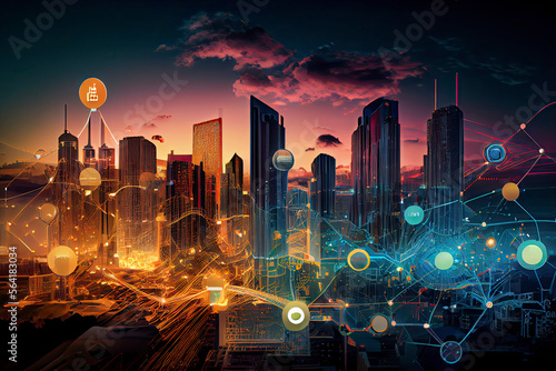 IoT  Internet of Things  and smart city concepts ICT