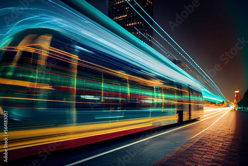 Motion blur and digital data flow on the road give the impression of rapid data transit © rufous