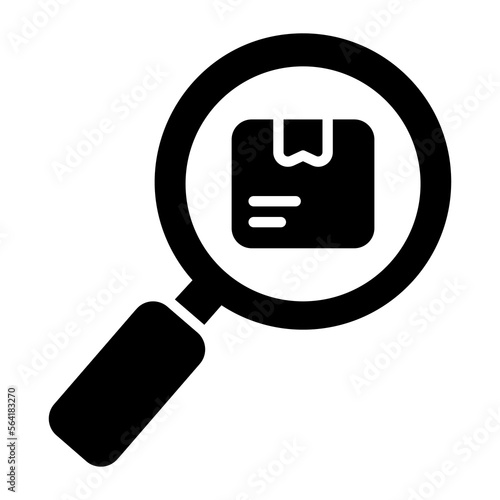 Package under magnifier concept of delivery tracking vector