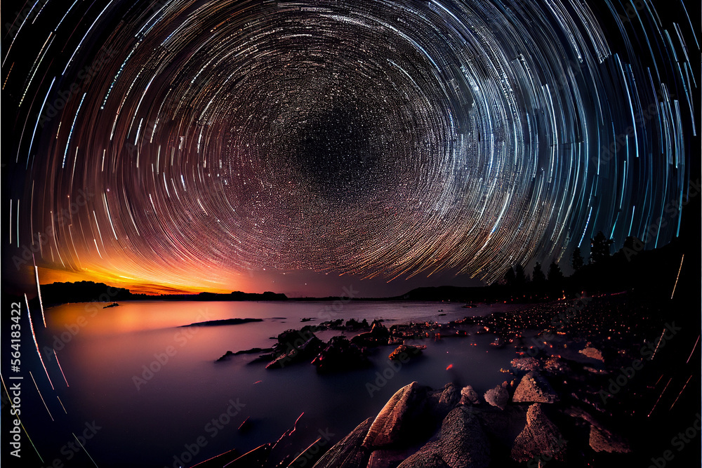Fototapeta premium Astrophotography, Long exposure, sky, stars