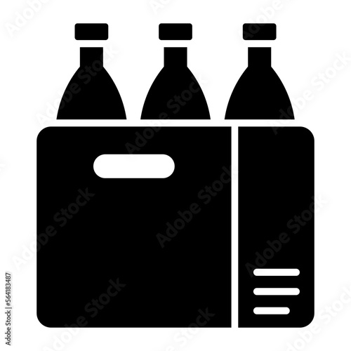 An amazing vector icon of bottle crate in editable style
