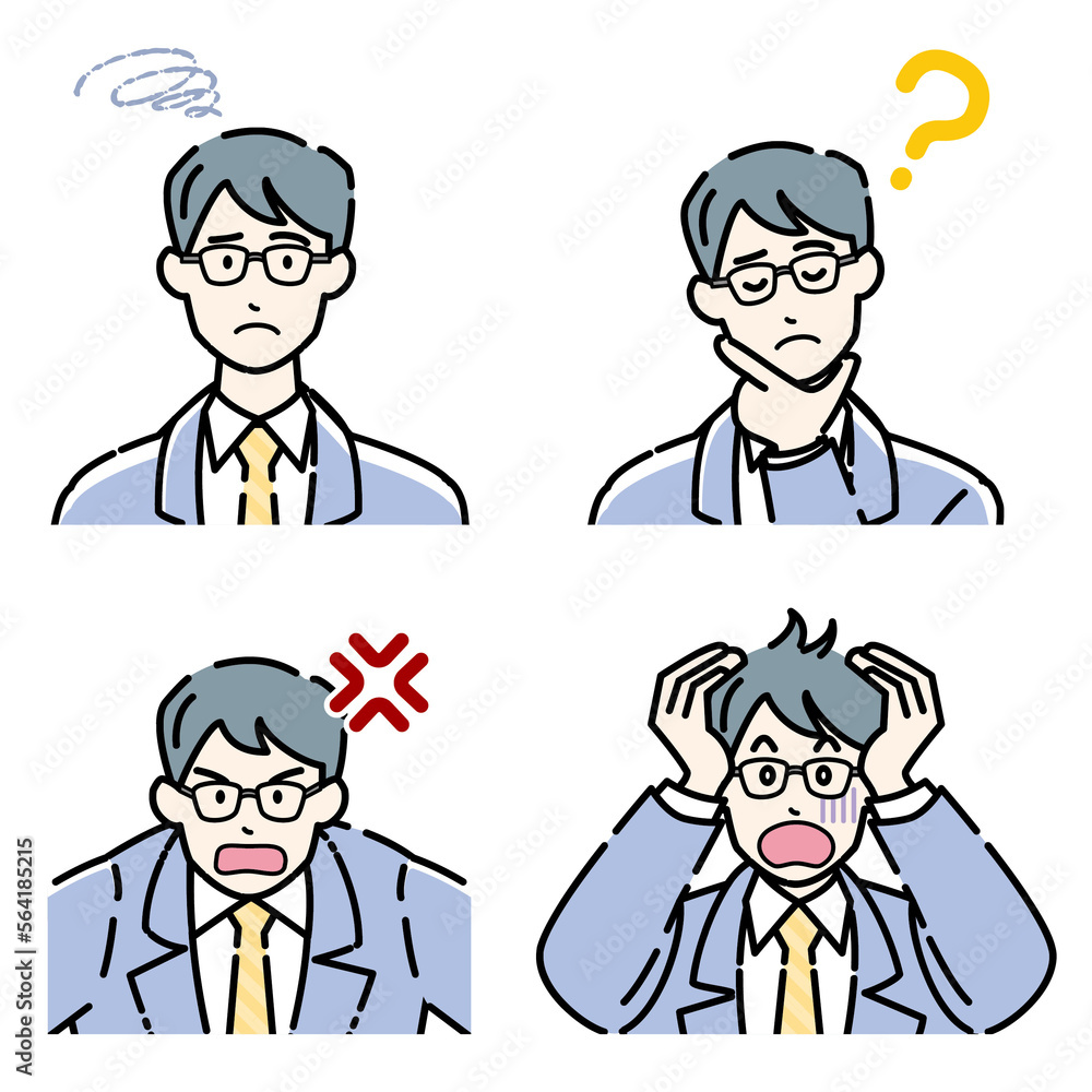 ビジネスマン02_表情セット