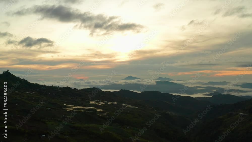 Sunrise aerial view of Kundasang, Sabah Borneo Sunrise aerial view of Kundasang, Sabah Borneo
