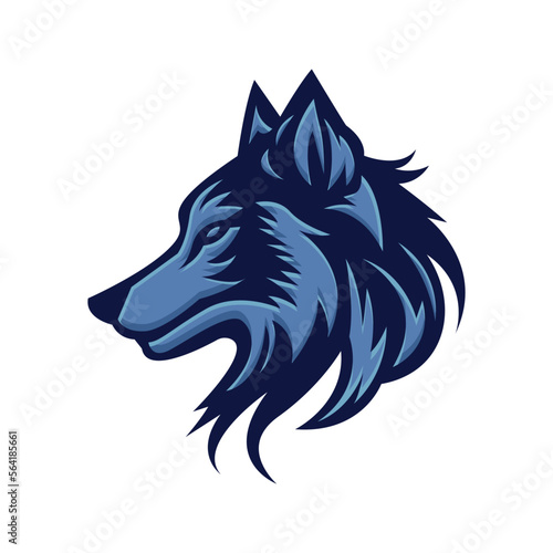 Wolf Mascot Logo Concept Vector Illustration Cartoon. Suitable For Logo, Wallpaper, Banner, Background, Card, Book Illustration, T-Shirt Design, Sticker, Cover, etc