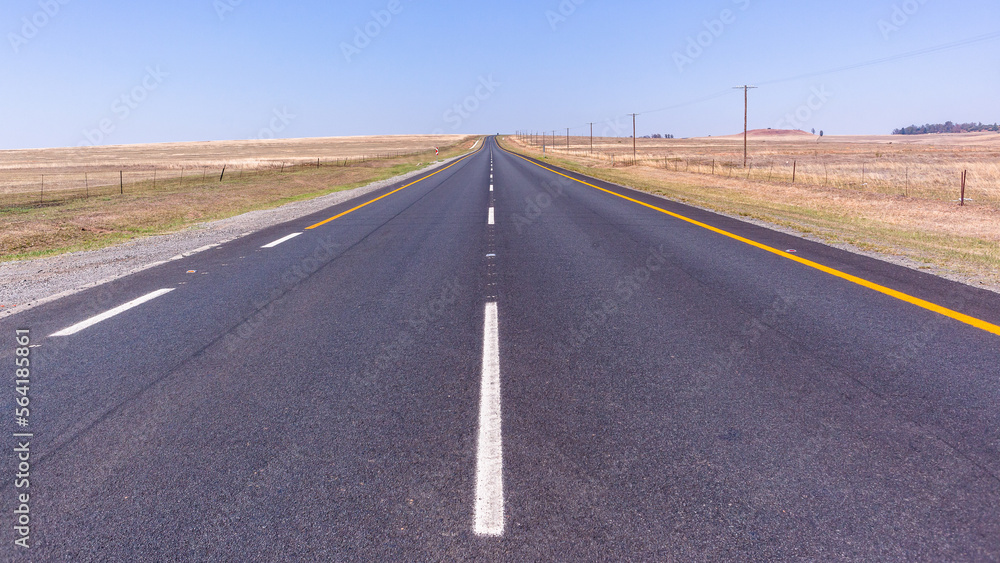 Road Highway Center Middle Straight  Horizon Perspective.