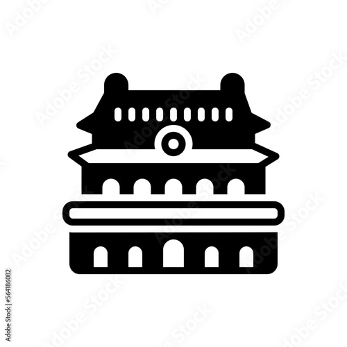 Black solid icon for beijing