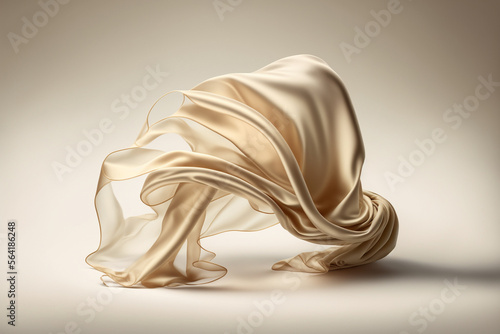 Elegant fashion flying satin silk cloth design for product display. Illustration photo