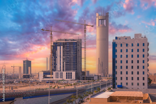 Riyadh, Saudi Arabia, KSA - January 23 2023 new buildings being constructed in Al YASAMINE north of Riyadh city photo