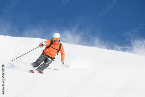 Mountaineering skier during descent © michelangeloop