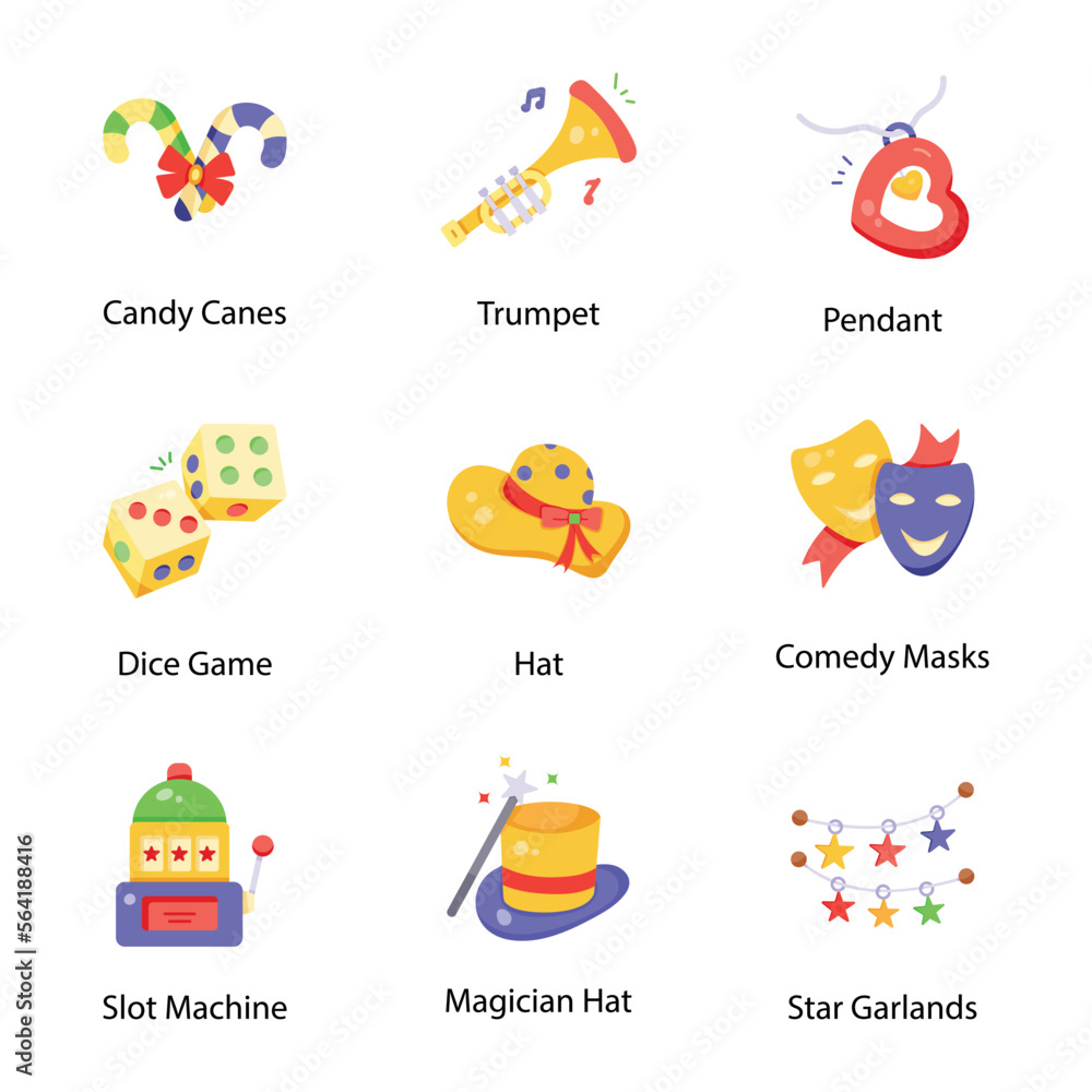 Pack of Event Flat Icons 


