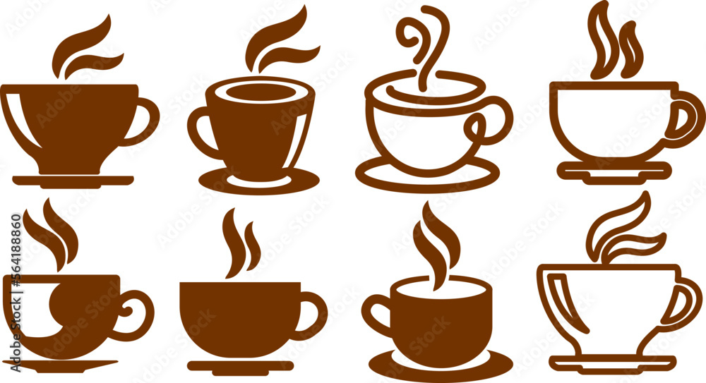 coffee cup icons set coffee cup icons set