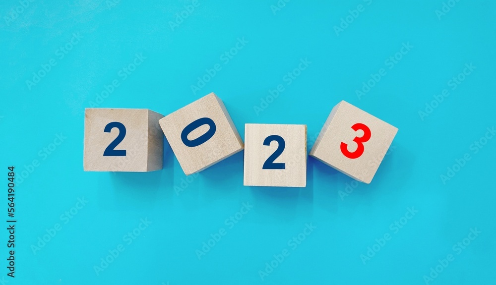 inscription on the cubes, number 2023 inscription on the cubes, number 2023