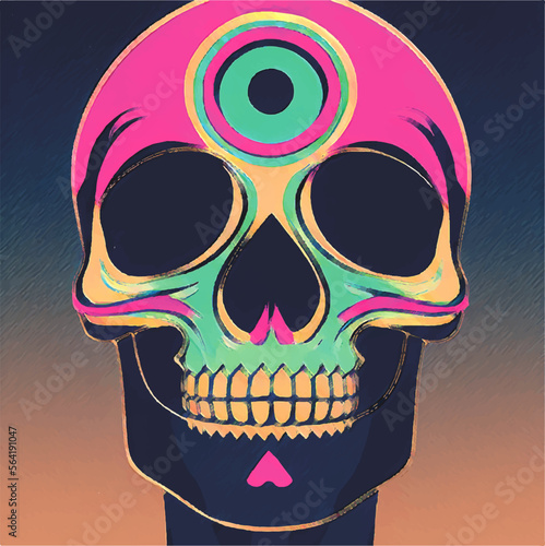 Verzierter Totenkopf, Illustration