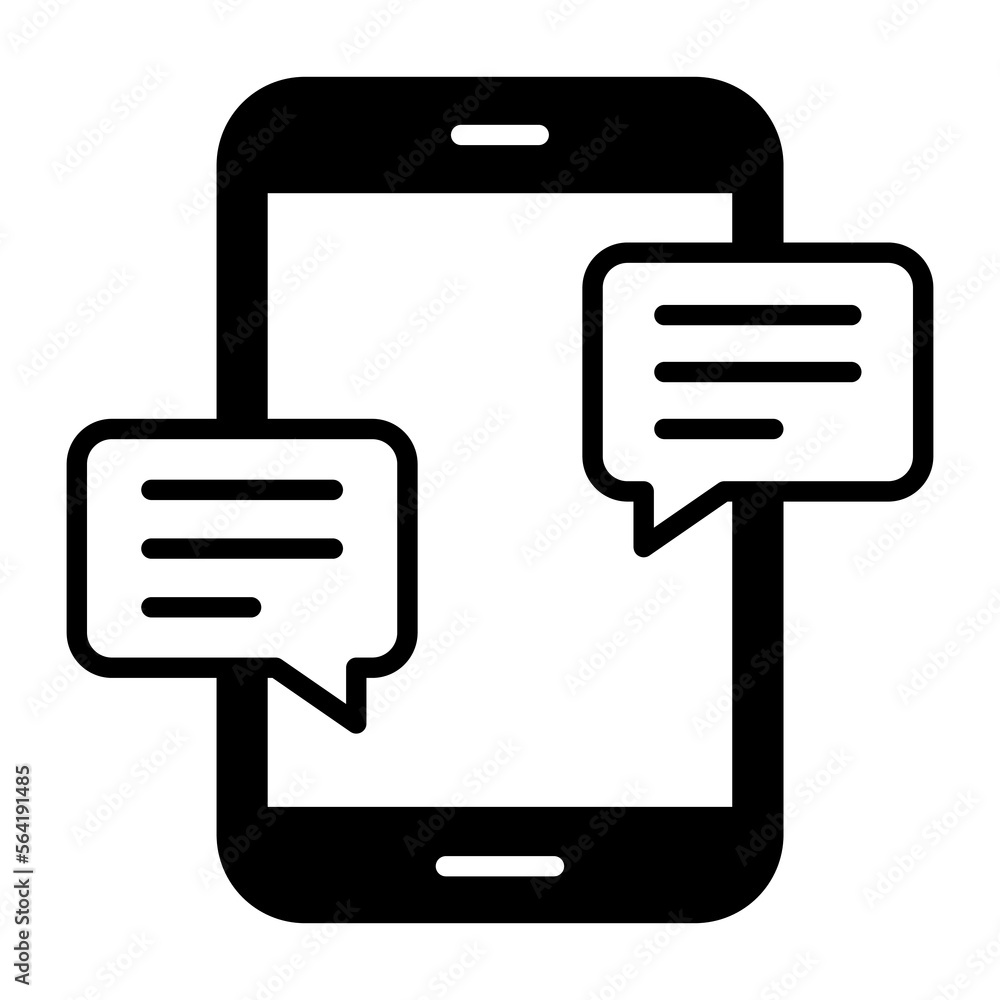 Mobile conversation vector icon in modern and trendy style Mobile conversation vector icon in modern and trendy style