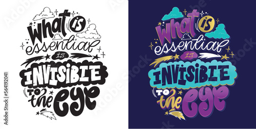 Cute hand drawn doodle lettering postcard, Lettering for t-shirt design, mug print.