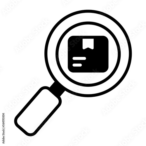 Package under magnifier concept of delivery tracking vector