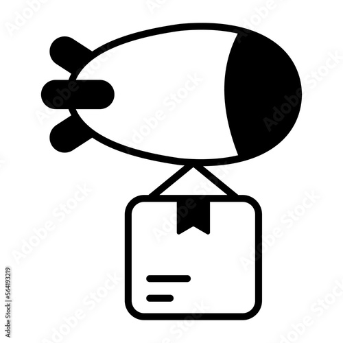 Premium vector of airship delivery in modern style