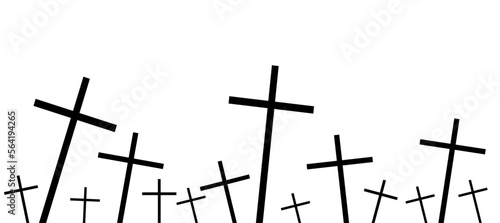 Fotografia Silhouette cross of Jesus Christ background banner vector.