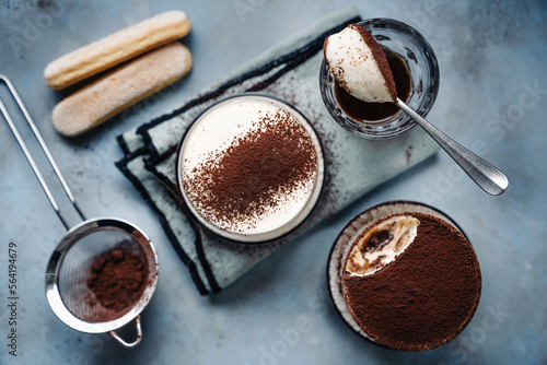 chocolate cake and coffee tiramisu dessert