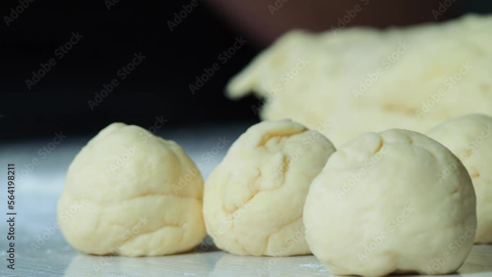 Close-up of the dough. The process of baking at home. Close-up of the dough. The process of baking at home.